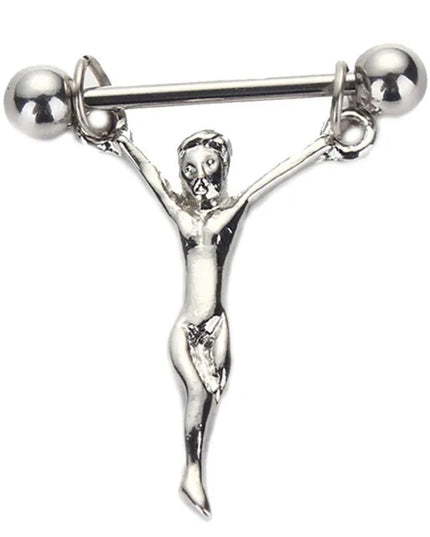 Straight Rod Snake Wing Nipple rings Breast Ring Heart Shaped Adjustable Nipple Piercing Human Jewelry
