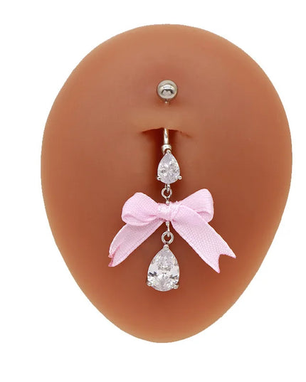 Beautiful Bow Belly Button Ring for Women Heart-shaped Belly Piercing Jewerly Surgical Steel Body Piercing Jewelry