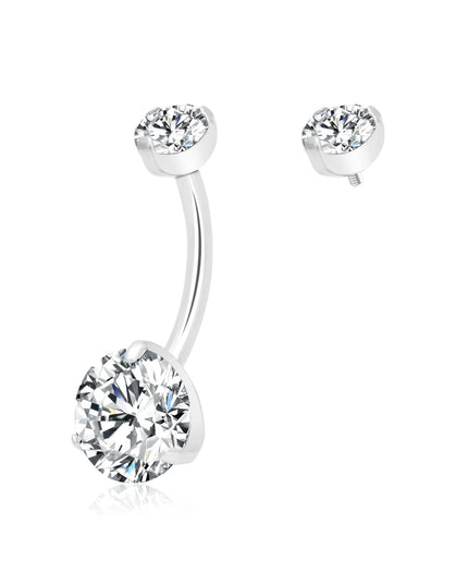 G23 Titanium 14G Belly Button Ring Round Navel CZ Barbell Belly Rings For Women Heart-shaped water droplet Belly Button Rings
