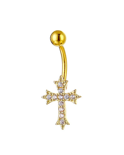 Fashion Sexy Piercing Navel Nail Body Jewelry For Women Girls Personalized Simple Cross Pendant Belly Button Rings Gifts
