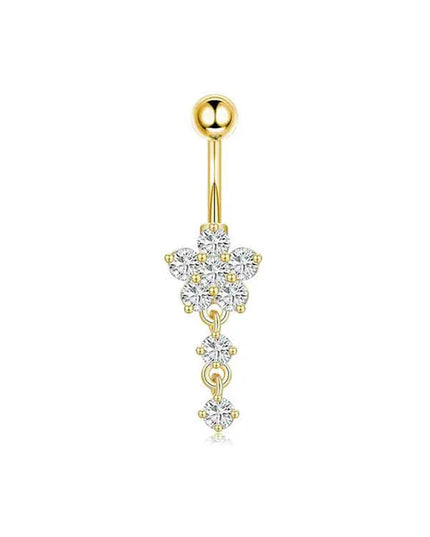 Dangle Belly Button Rings, 14G 316L Stainless Surgical Steel Cubic Zirconia Butterfly Heart Navel Ring Piercing Jewelry Barbells
