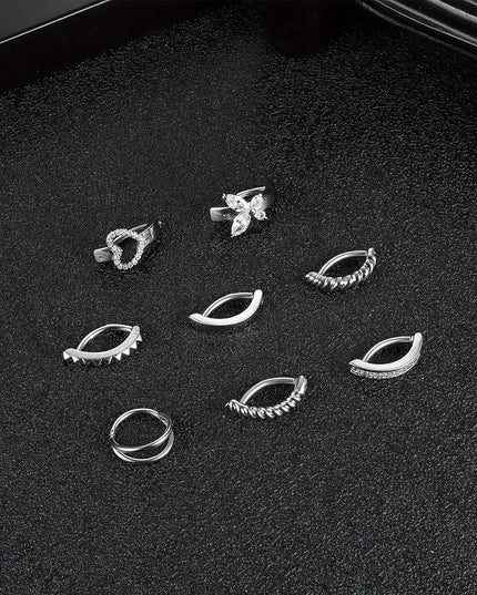 Bobisty 1Pc Surgical Steel Navel Rings Heart Butterfly Belly Button Piercing Reverse Navel Barbell Rings Piercing Jewelry