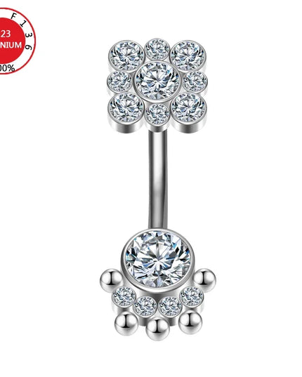 Belly Button Piercing Cartilage Diaphragm Navel Titanium Surgical Steel Woman Zircon Crystal Body Jewelry Women Accessories