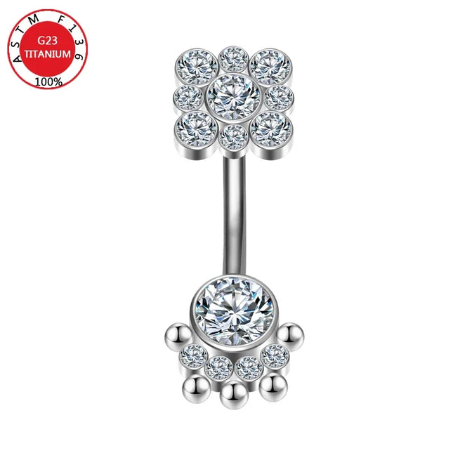Belly Button Piercing Cartilage Diaphragm Navel Titanium Surgical Steel Woman Zircon Crystal Body Jewelry Women Accessories