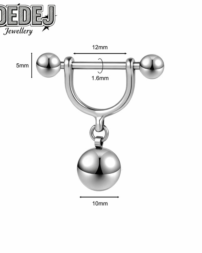 AOEDEJ 1 PC/1 Pair 14/16G Stainless Steel Nipple Rings Unisex Pendant Nipple Piercings Straight Rod Barbell Dangle Body Jewelry