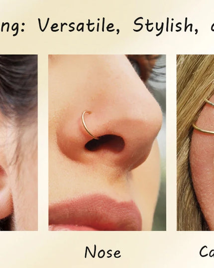 18G  316L Surgical Steel Nose Ring Hoop, Cartilage Hoop Earrings for Women Men  Piercing Jewelry 6mm/8mm/10mm/12mm