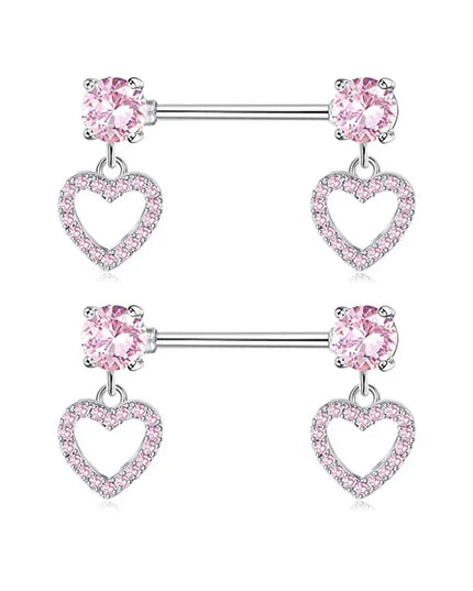 1Pair Stainless Steel Pink Nipple Piercing Jewelry Heart Wings Niplple Barbell Moon Devil Nipple Rings Body Piercing Pezon Mujer