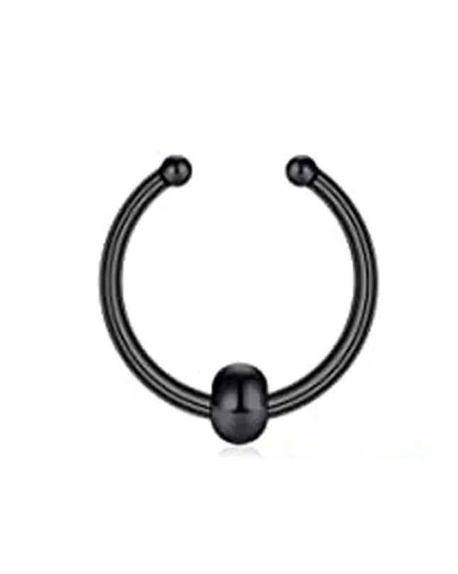 Fake Nose Septum Rings Faux Fake False Imitate Nose Rings Clip Horseshoe Hoop Ring Stainless Steel Body Non Piercing Jewelry