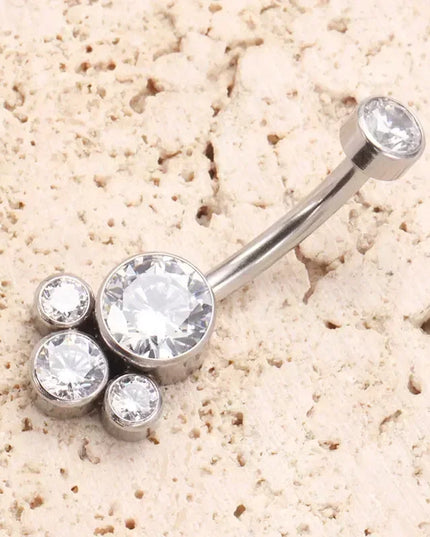 ASTM F136 Titanium Internal Thread Zircon Belly Button Piercing Sexy Belly Dance Piercing Bellybutton Body Jewelry Belly Ring
