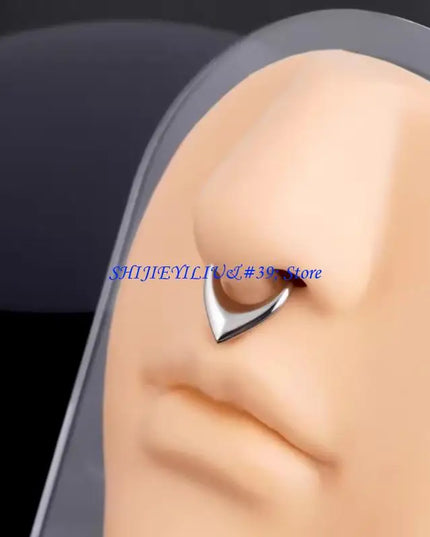 E21F Comfortable Wear Seamless Nose Rings with Heart Polished Surfaces Nose Jewelry Suitable for Easy Wear