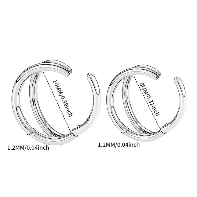 Nose Rings Hoops Double Septum Rings Cartilage Hoop Earring Piercing Nariz Open Stacked Hoop Nose Rings for Women and Men Gift