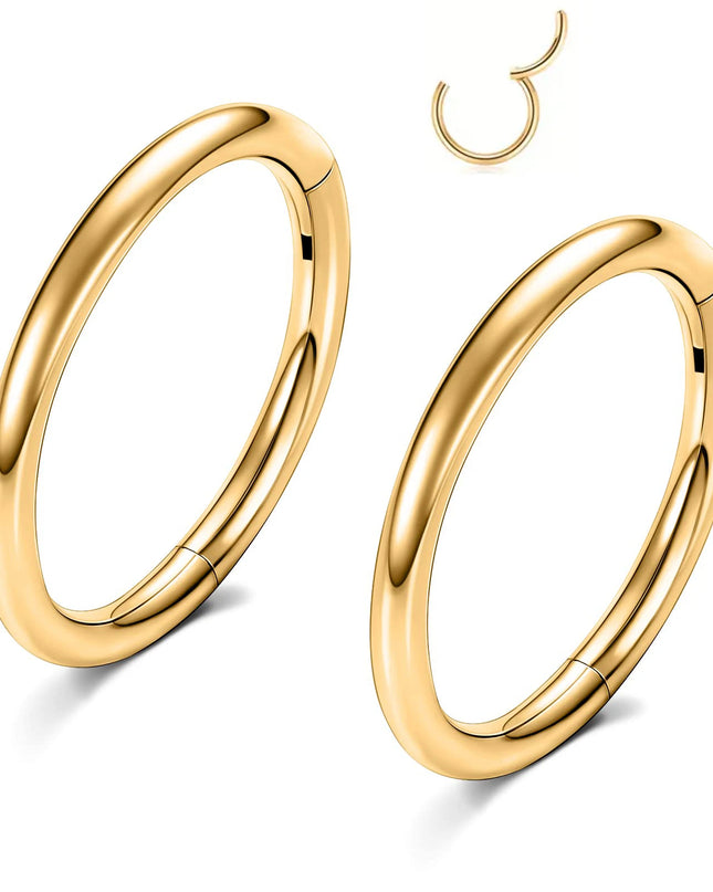 Hinged Nose Ring Hoop Septum Hoop  Ring Tragus Rook Ring Piercing Jewelry Lip Labret Ring Clicker Cartilage Earrings Women Gift