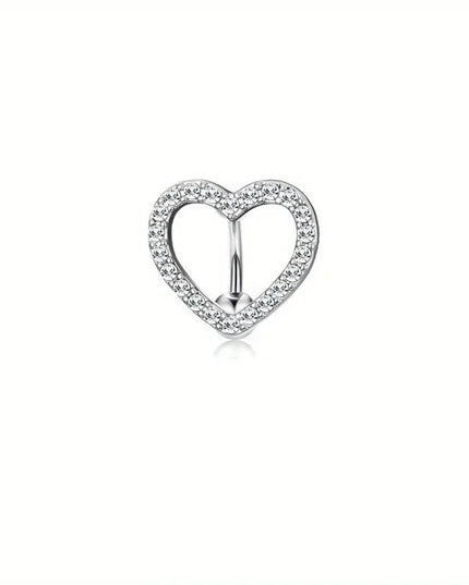 Bobisty Navel Ring 14G Heart Snake Butterfly CZ Dangling Belly Ring for Women Stunning Belly Button Piercing Jewelry