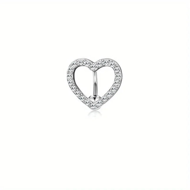 Bobisty Navel Ring 14G Heart Snake Butterfly CZ Dangling Belly Ring for Women Stunning Belly Button Piercing Jewelry