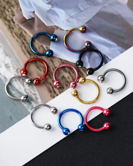1pc Fashionable Titanium Steel Nose Ring Stainless Steel Nose Ring C-shaped Nose nail Minimalist Punk Piercing Jewelry