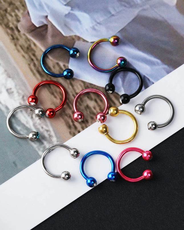 1pc Fashionable Titanium Steel Nose Ring Stainless Steel Nose Ring C-shaped Nose nail Minimalist Punk Piercing Jewelry