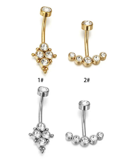 1 Pc New Sexy Dangling Navel Belly Button Ring Oreja 14G Cubic Zirconia 316L Surgical Steel Belly Piercing Jewelry