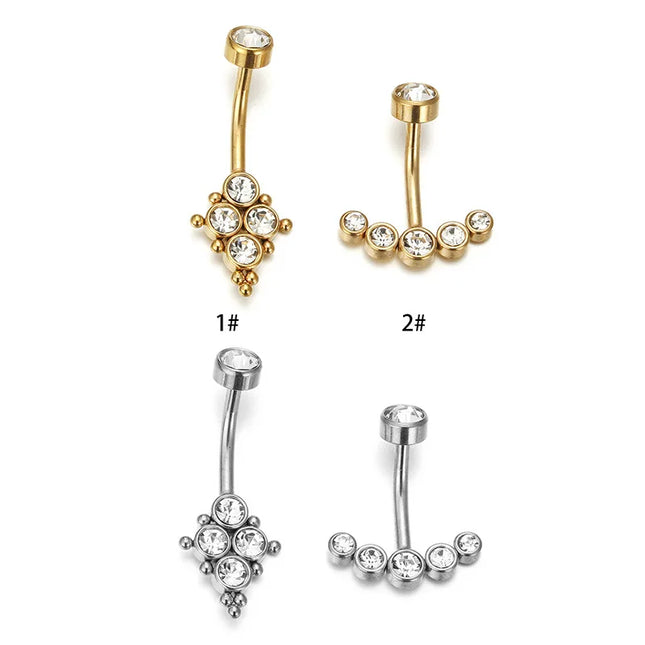1 Pc New Sexy Dangling Navel Belly Button Ring Oreja 14G Cubic Zirconia 316L Surgical Steel Belly Piercing Jewelry