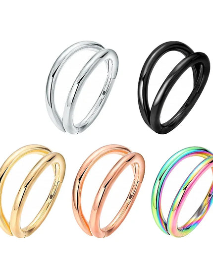Nose Rings Hoops Double Septum Rings Cartilage Hoop Earring Piercing Nariz Open Stacked Hoop Nose Rings for Women and Men Gift