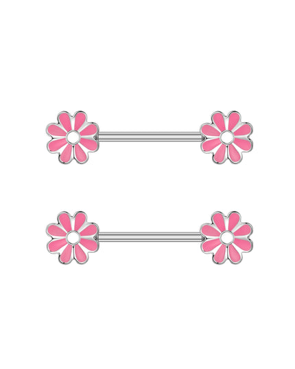 2pcs Heart Bear Dangled Nipple Piercings Screwed 14G Flower Butterfly Shield Bar Barbell Nipple Ring Piercing Nombril Jewelry