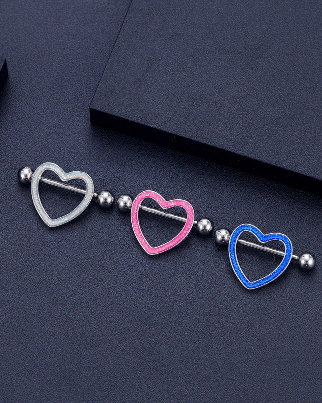 2pcs Heart Bear Dangled Nipple Piercings Screwed 14G Flower Butterfly Shield Bar Barbell Nipple Ring Piercing Nombril Jewelry