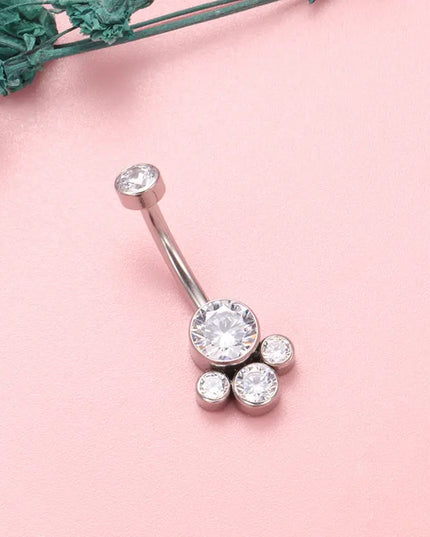 ASTM F136 Titanium Internal Thread Zircon Belly Button Piercing Sexy Belly Dance Piercing Bellybutton Body Jewelry Belly Ring