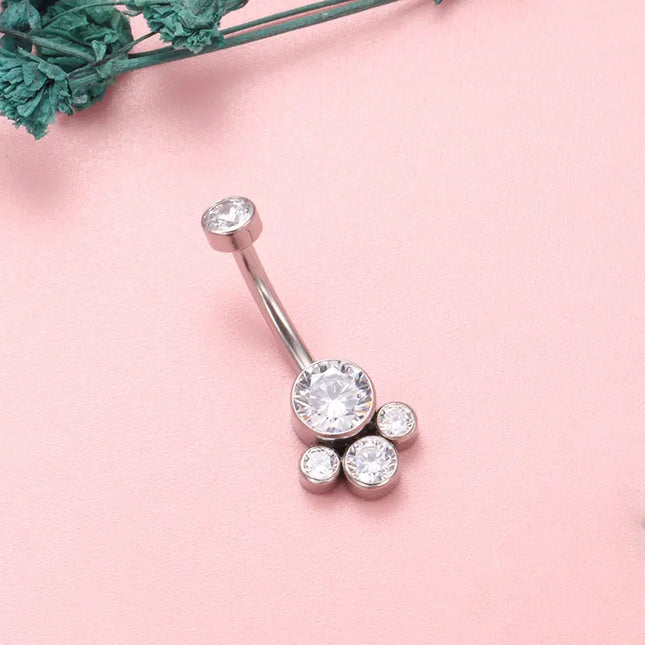 ASTM F136 Titanium Internal Thread Zircon Belly Button Piercing Sexy Belly Dance Piercing Bellybutton Body Jewelry Belly Ring