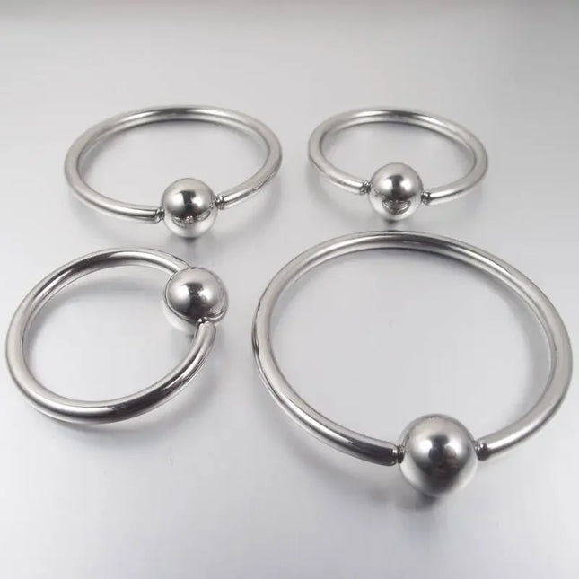 1  Piece Big Ball Stainless Steel Captive Hoop Rings BCR PA Ring Nipple Body Piercing Jewelry