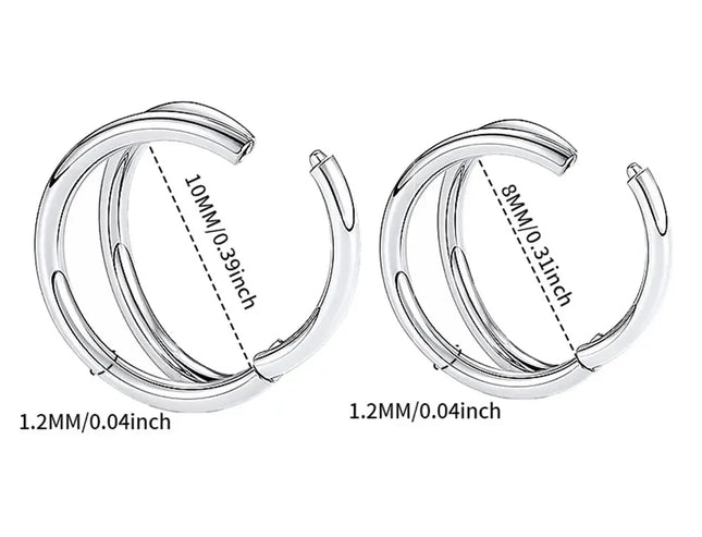 Nose Rings Hoops Double Septum Rings Cartilage Hoop Earring Piercing Nariz Open Stacked Hoop Nose Rings for Women and Men Gift