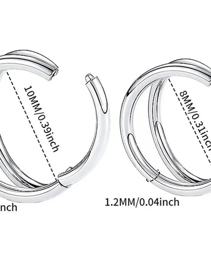 Nose Rings Hoops Double Septum Rings Cartilage Hoop Earring Piercing Nariz Open Stacked Hoop Nose Rings for Women and Men Gift