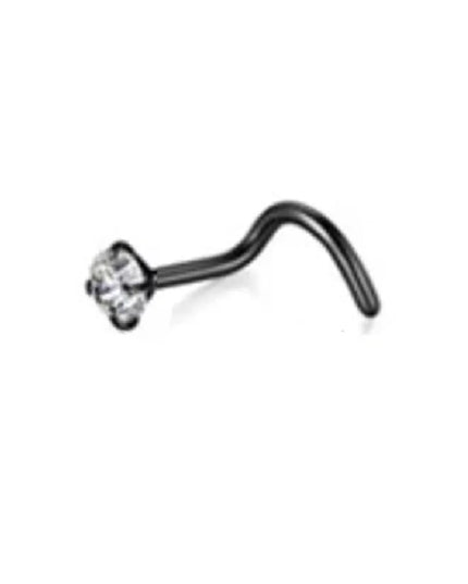 1Pcs 20G Nose Rings Hoop Surgical Stainless Steel Studs Screw L Shaped Nose Piercing Jewelry Women Black Woman and Man