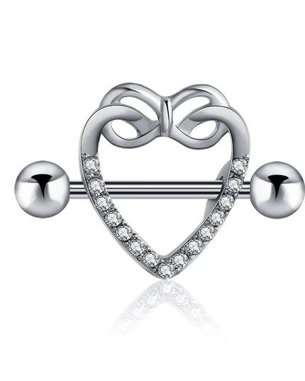 1 Pair Heart Barbell Nipple Ring Piercing Helix Piercing Sexy Nipple Jewelry High Quality Zircon Nipple Rings For Women Oreja