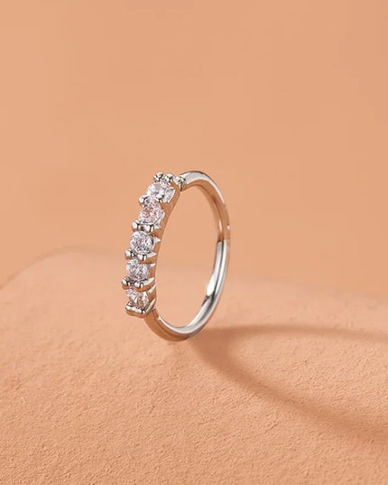 Fashion Single-row Miniature Zircon Nose Rings for Women Fine Drill Exquisite with Drill Opening Fake Nose Piercing Jewelry