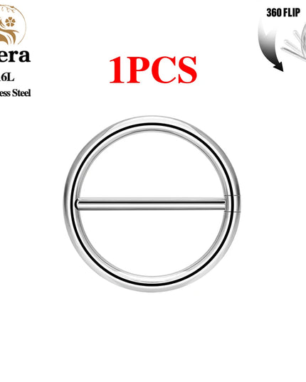 1/10PCS Stainless Steel Nipple Piercing Jewelry 14G Round Nipple Ring Women Girls Body Jewelry