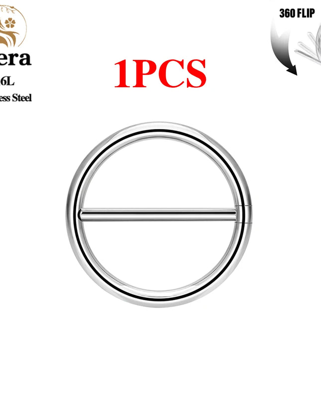 1/10PCS Stainless Steel Nipple Piercing Jewelry 14G Round Nipple Ring Women Girls Body Jewelry