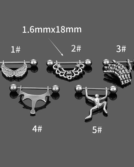 1PC Stainless Steel Matte Nipple Piercing 14G Nipple Ring Body Jewelry Bulk Tongue Piercing Lot Nipple Piercing Bar Pack