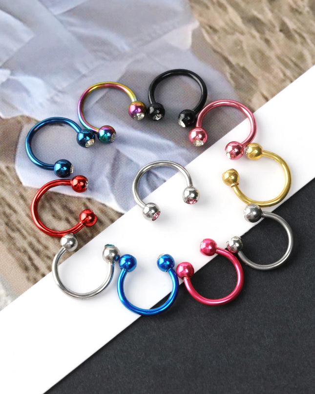 1pc Fashionable Titanium Steel Nose Ring Stainless Steel Nose Ring C-shaped Nose nail Minimalist Punk Piercing Jewelry