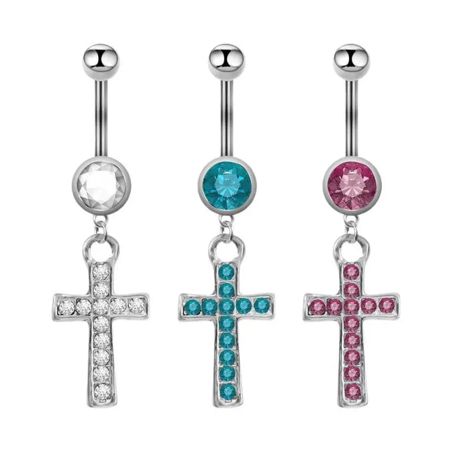 Sexy Cross Belly Navel Piercing Stainless Steel Fashion Belly Ring For Women Body Jewelry