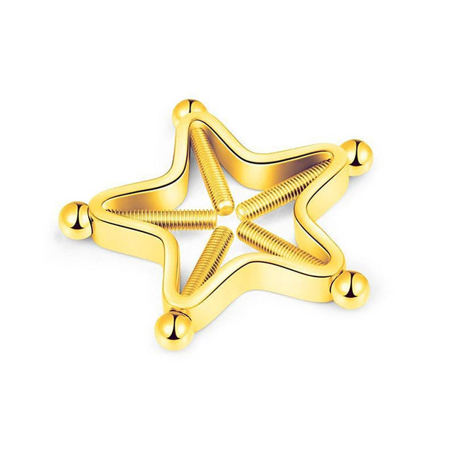 [Y]1Pc Stainless Steel Adjustable Nipple Rings For Women, Star Shaped Clip On Nipple Ring Fake Nipple Piercing Jewelry