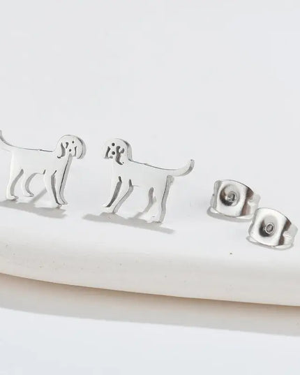 Pet Dog Ear Piercing For Women Cute Love Dachshunds Stainless Steel Corgi Dog Animal Stud Earring Free Shipping Brincos
