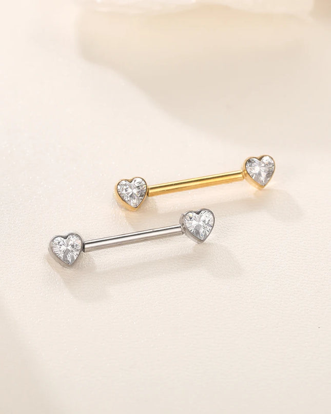 1Pc Titanium Nipple Barbell Piercing Zircon Nipple Ring with Pendant Bar Piercing Internally Threaded Women Body Accessaries