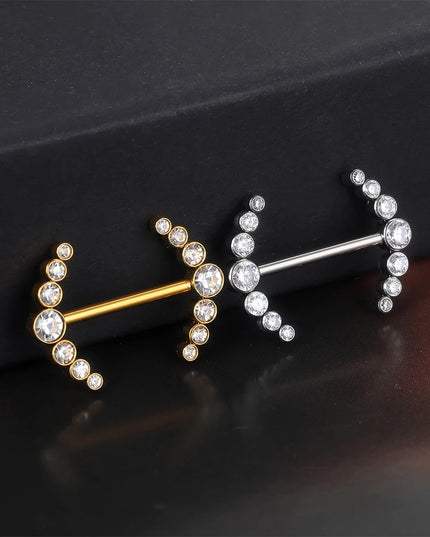 1Pc G23 Titanium Nipple Piercing Barbell Ring Flower Internally Threaded Nipple Shield Ring for Sexy Women Body Piercing Jewelry