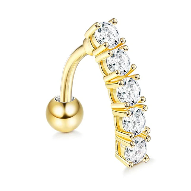 Bobisty Belly Button Bar for Women 316L Surgical Stainless Steel Button Piercing Belly Button Rings Navel Belly Piercing Jewelry