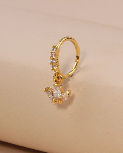 Nose Rings Hoop for Women Men Body Piercing Jewelry Cartilage Earring Nose Dangling CZ Cross Crown Starfish Dangle Nose Ring