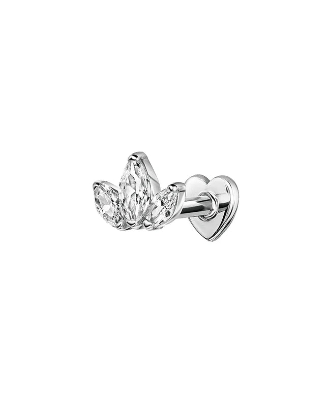 AIDE Heart Round Ball Flat Helix Piercing Earring 925 Sterling Silver Ear Studs Geometric Zircon Exquisite Trinket Studs Aretes