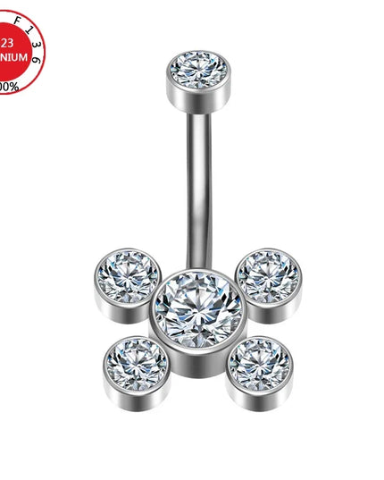 Belly Button Piercing Cartilage Diaphragm Navel Titanium Surgical Steel Woman Zircon Crystal Body Jewelry Women Accessories