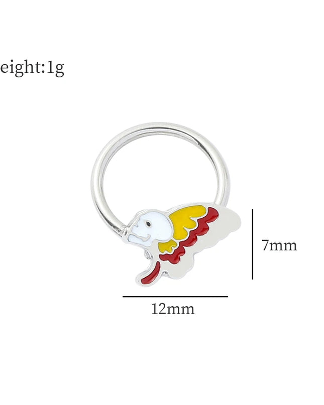 Halloween Gift Hinged Segment Nose Ring Women Ear Rings Nose Piercing Ghost Bat Ear Nose Septum Piercing Body Jewelry