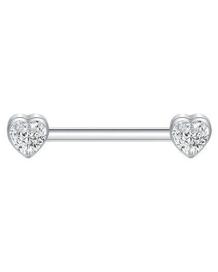 1Pc G23 Titanium Nipple Ring Straight Barbell Piercing Zircon Internally Threaded Nipple Bars Piercing Ring Women Body Jewelry