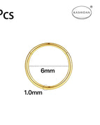 4Pcs Gold 6mm / Nose Rings & Studs / Ears