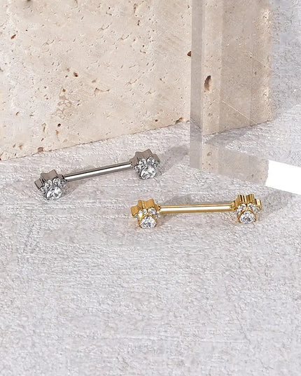 1Pc Titanium Nipple Barbell Piercing Zircon Nipple Ring with Pendant Bar Piercing Internally Threaded Women Body Accessaries